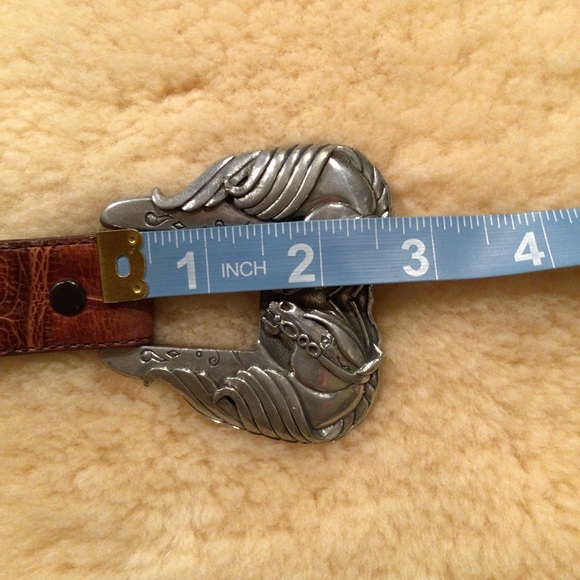 Vintage Hartnell alligator pattern brown leather belt - Picture 13 of 13